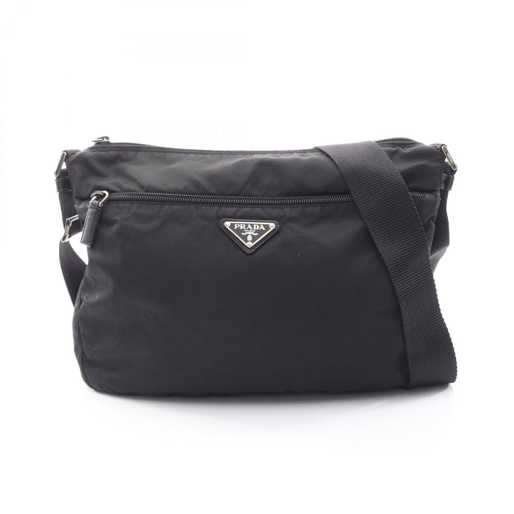 Prada Vitello Leather Shoulder Bag Black